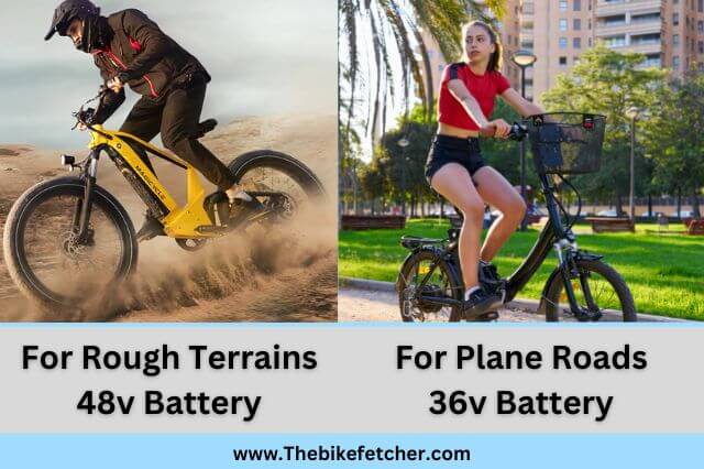 48v and 36v ebike for what type of surface