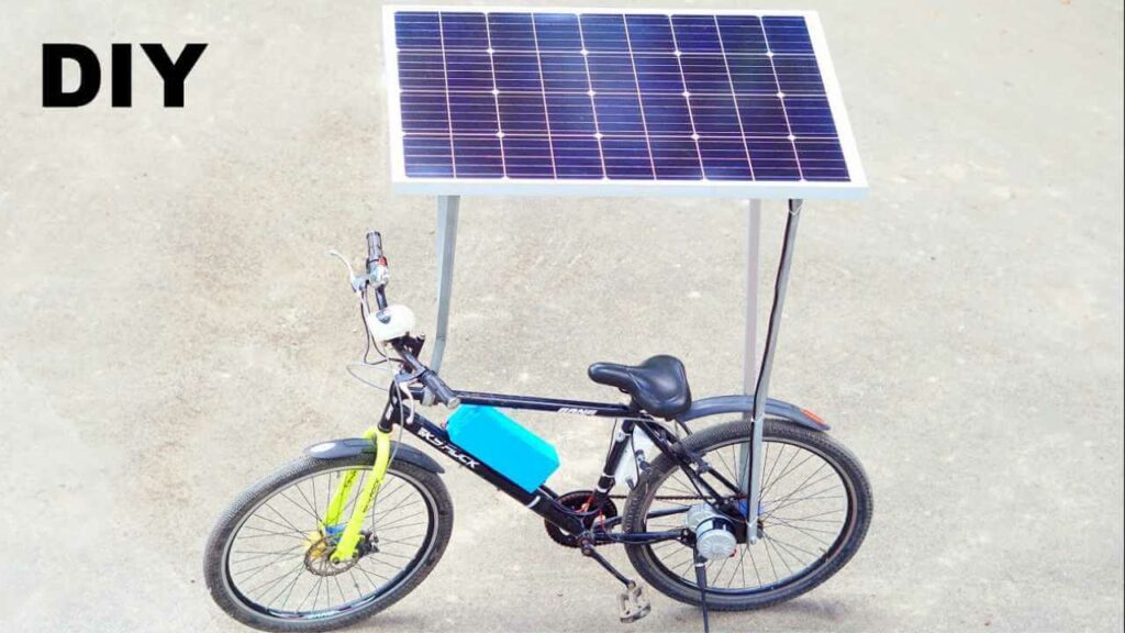 solar panel on electric bike for charging