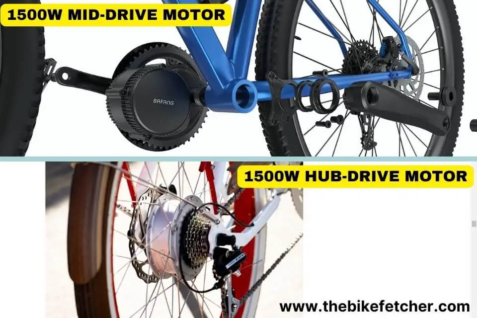 1500w ebike mid-drive and hub-drive motor