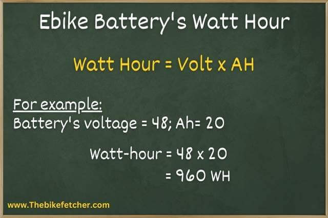 ebike battery's watt hour calculation