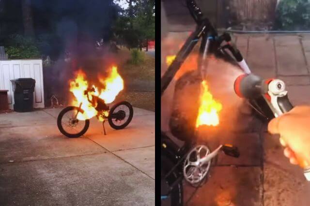 lithium battery fire in ebike