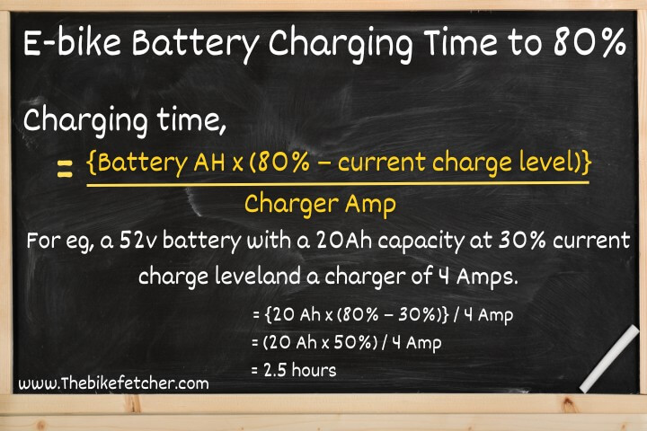 How long does it take to charge an ebike battery to 80%