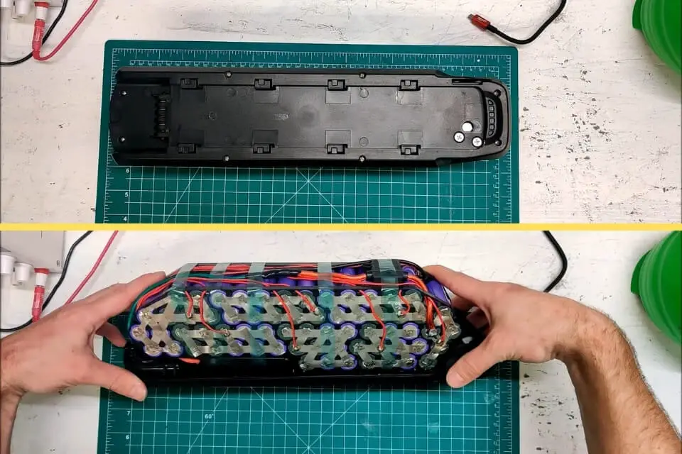 Take out the battery off the ebike & remove its cover