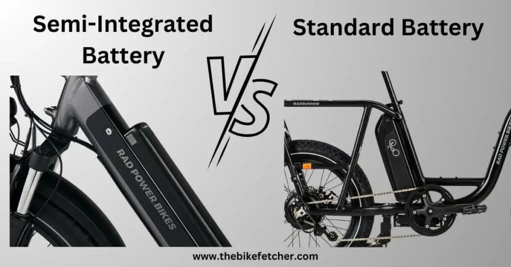 semi integrated vs standard battery on rad power bikes